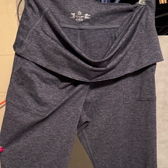 Aerie Blue and Black Flare Pants - Picture 3 of 5